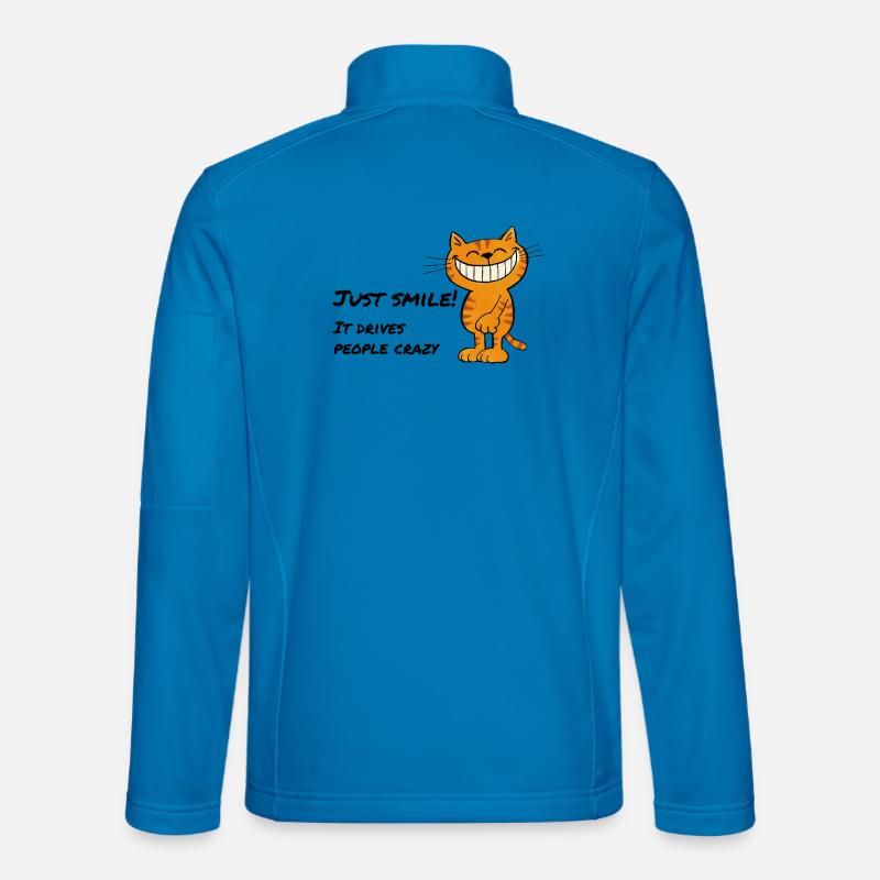 Just Smile – Grinning Cat Cheshire Cat - Unisex Softshell Jacket - light blue