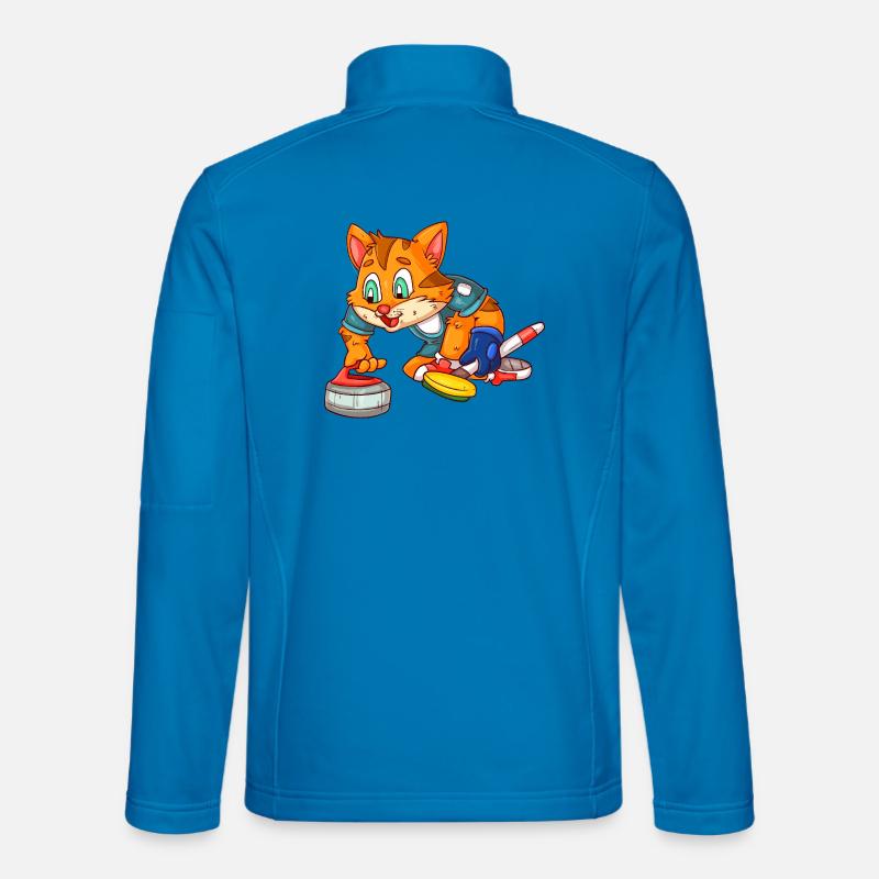 Curling player cat - Unisex Softshell Jacket - light blue