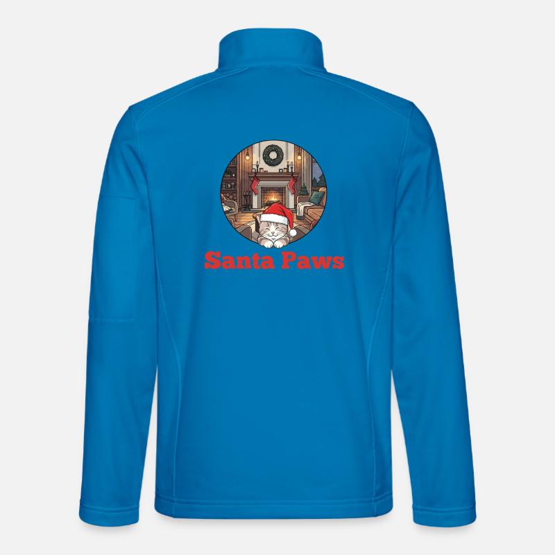 Weihnachtskatze – Santa Paws - Unisex Softshelljacke - Lichtblau