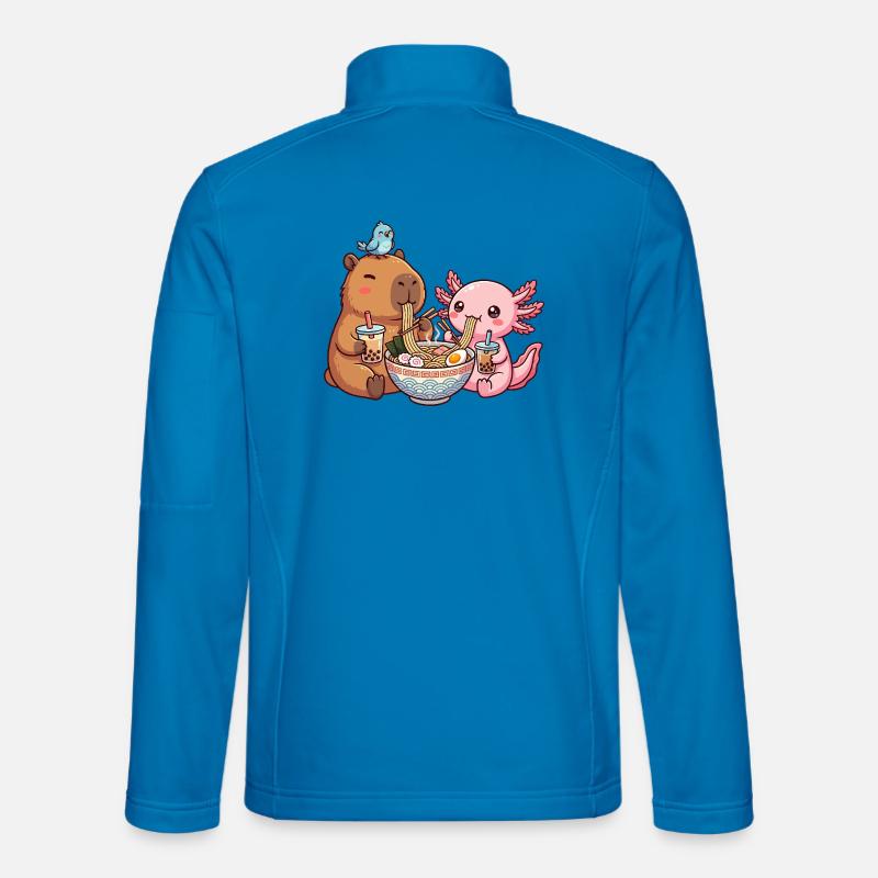 Kawaii Capybara Axolotl Ramen Bubble Tea Unisex Softshelljacke