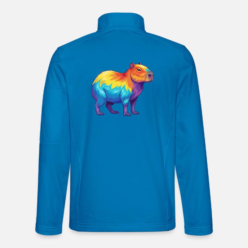 Bunte Capybara-Regenbogen-Pop-Art-Aquarell - Unisex Softshelljacke - Lichtblau
