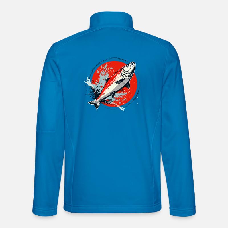 Fish Graphic - Unisex Softshell Jacket - light blue