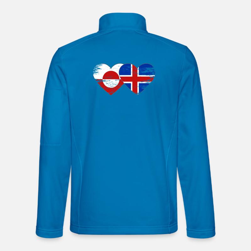 Greenland Iceland flag heart used - Unisex Softshell Jacket - light blue