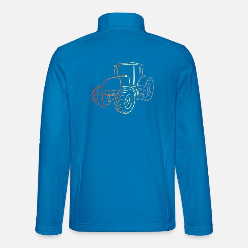 Retro Tractor Sketch - Unisex Softshell Jacket - light blue