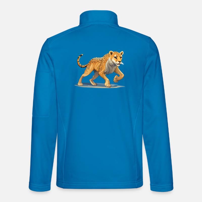 Dynamic Cheetah Illustration - Unisex Softshell Jacket - light blue