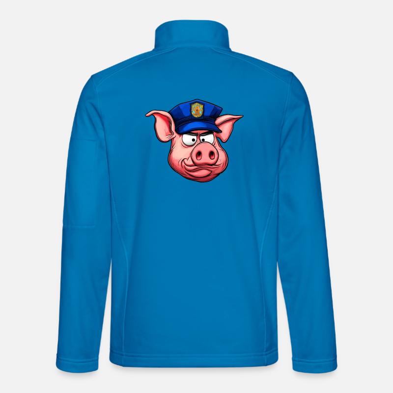 Policeman Pig - Unisex Softshell Jacket - light blue