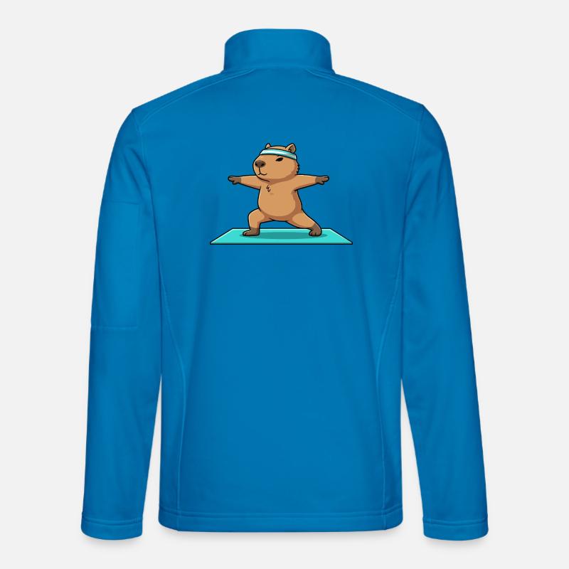 Yoga Capybara Rodent Doing Warrior Pose Unisex Softshell Jacket