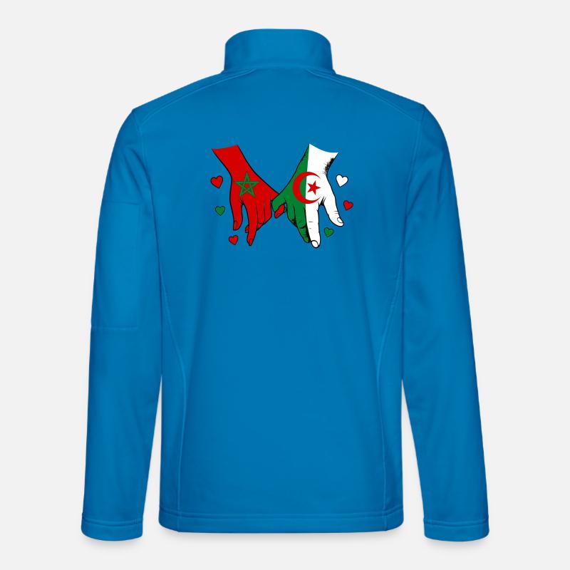 Marokko Algerien Flaggen Händehalten - Unisex Softshelljacke - Lichtblau
