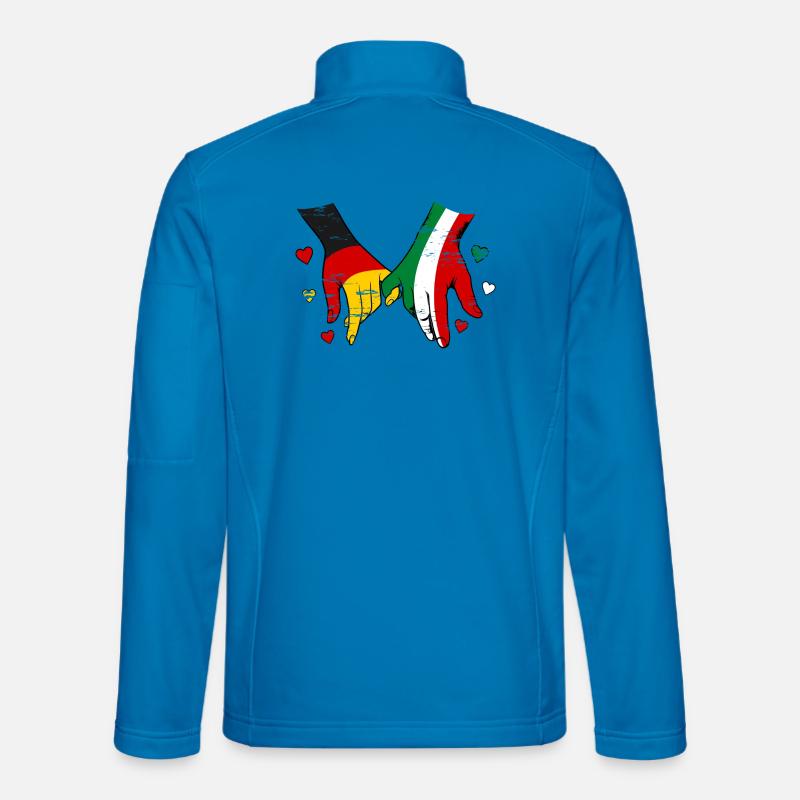 Germany Italy Flag Holding Hands Used - Unisex Softshell Jacket - light blue