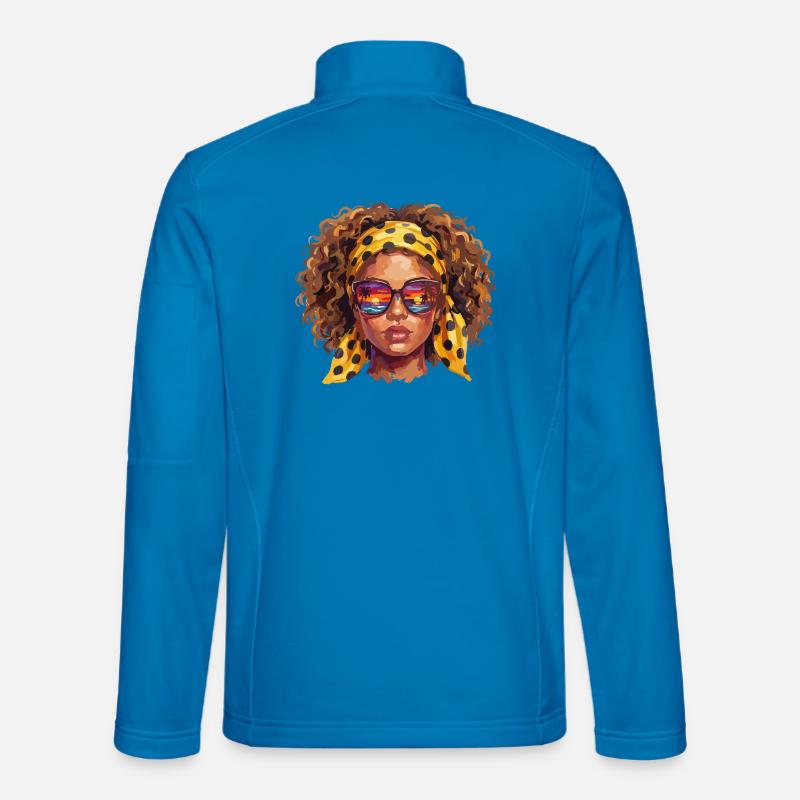 Frau mit Sonnenbrille  - Unisex Softshelljacke - Lichtblau
