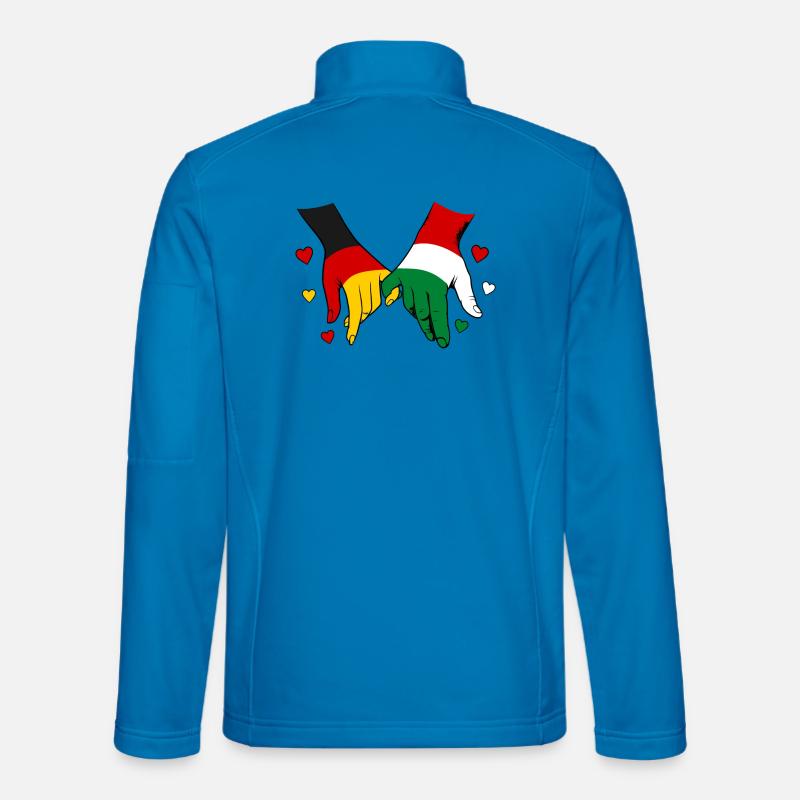 Germany Hungary Flag Holding Hands - Unisex Softshell Jacket - light blue