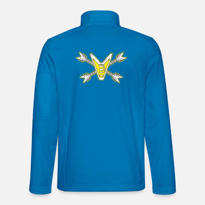 Guitar Skull and Crossbones - Unisex Softshell Jacket - light blue