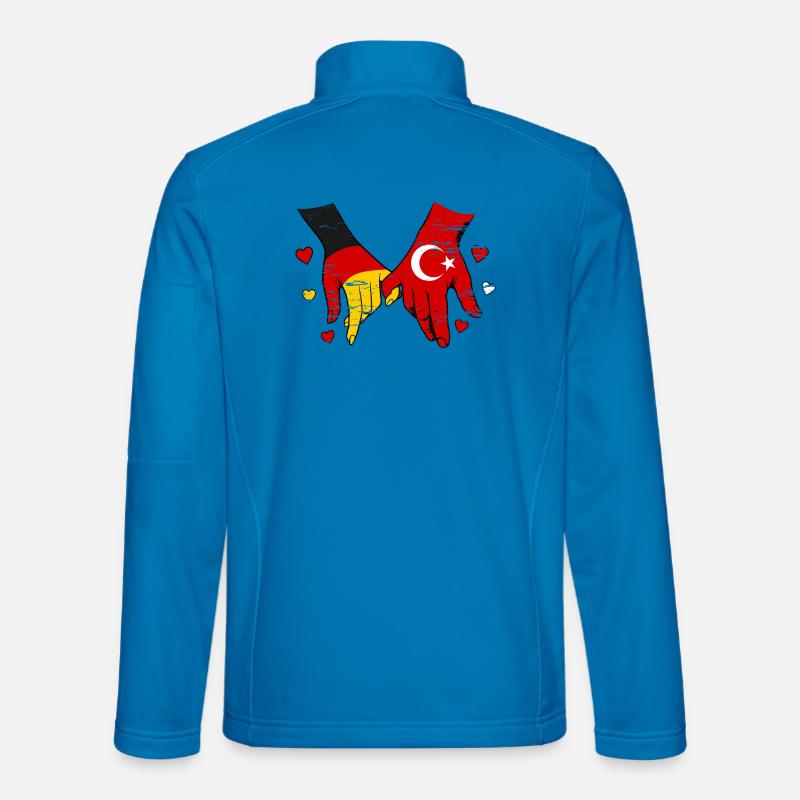 Germany Turkey Flags Holding Hands Used - Unisex Softshell Jacket - light blue