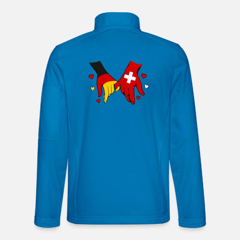 Germany Switzerland Flags Holding hands - Unisex Softshell Jacket - light blue