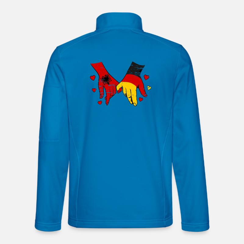 Albania Germany Flag Holding Hands used - Unisex Softshell Jacket - light blue