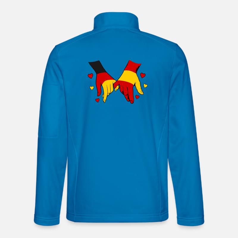 Deutschland_Spanien_Flagge_Haendehalten - Unisex Softshelljacke - Lichtblau
