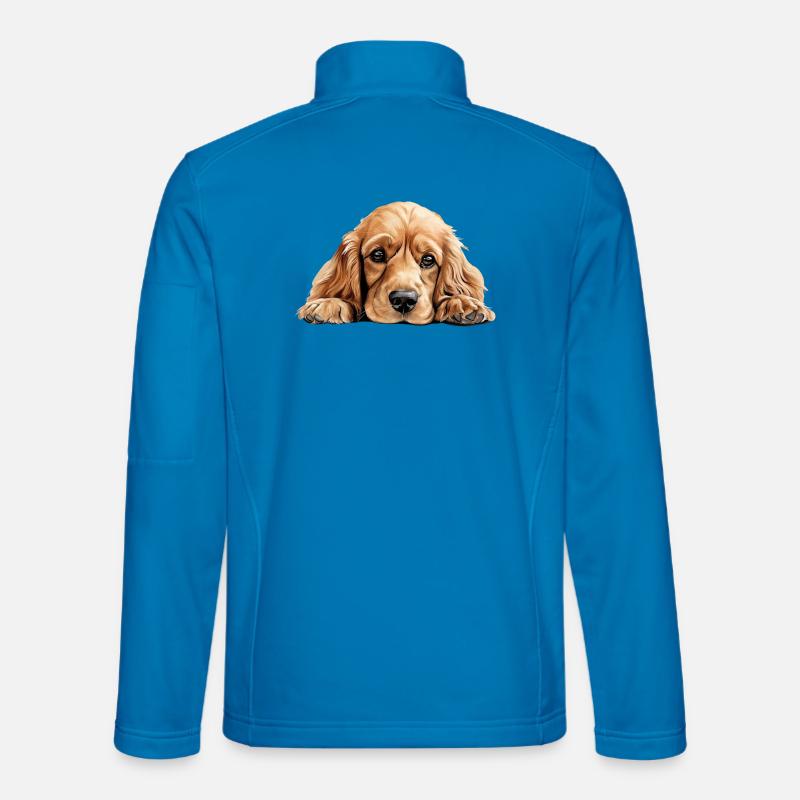 Cocker Spaniel Hund - Unisex Softshelljacke - Lichtblau