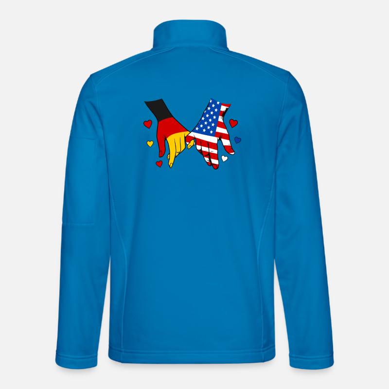 Germany USA Flag Holding Hands - Unisex Softshell Jacket - light blue
