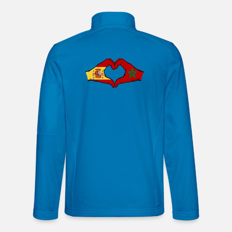 Spain Morocco Flag Hands - Unisex Softshell Jacket - light blue