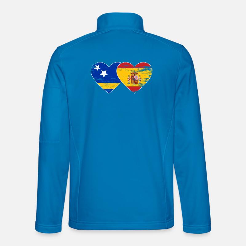 Curacao_Spanien_Flagge_Herz_used - Unisex Softshelljacke - Lichtblau