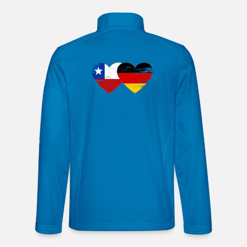 Chile Germany Flag Heart - Unisex Softshell Jacket - light blue