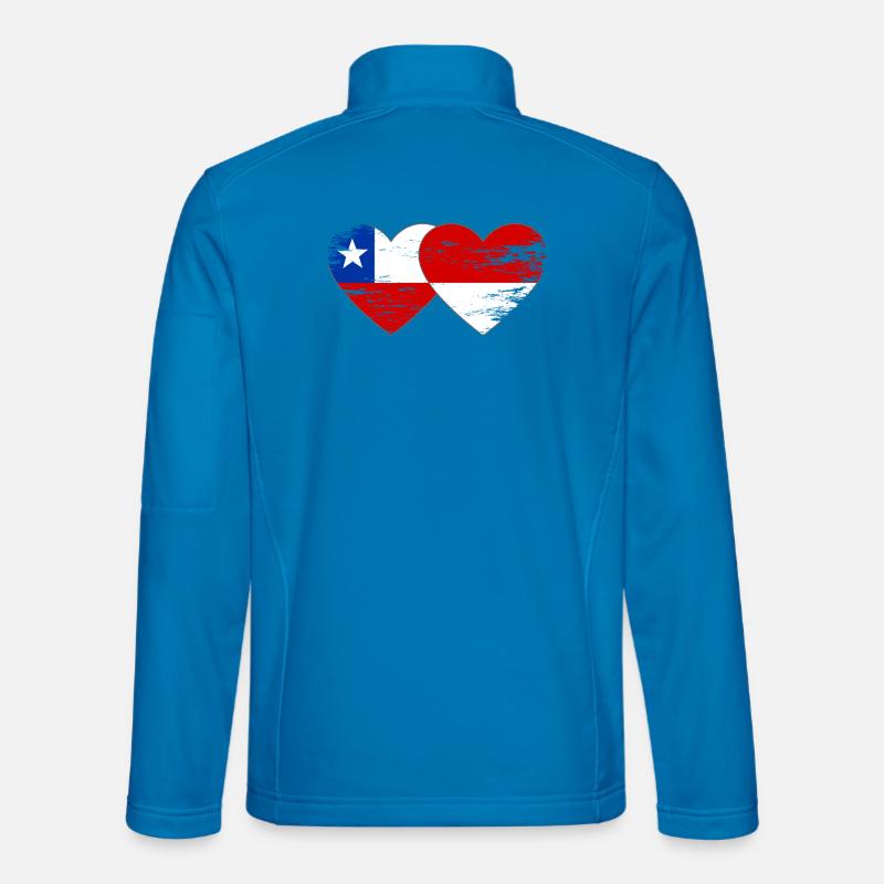 Chile Polen Flagge Herz used - Unisex Softshelljacke - Lichtblau