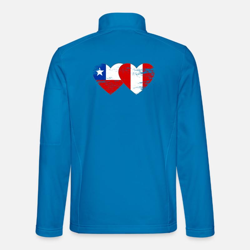 Chile_Peru_Flagge_Herz_used - Unisex Softshelljacke - Lichtblau