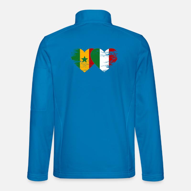 Senegal_Italien_Flagge_Herz_used - Unisex Softshelljacke - Lichtblau
