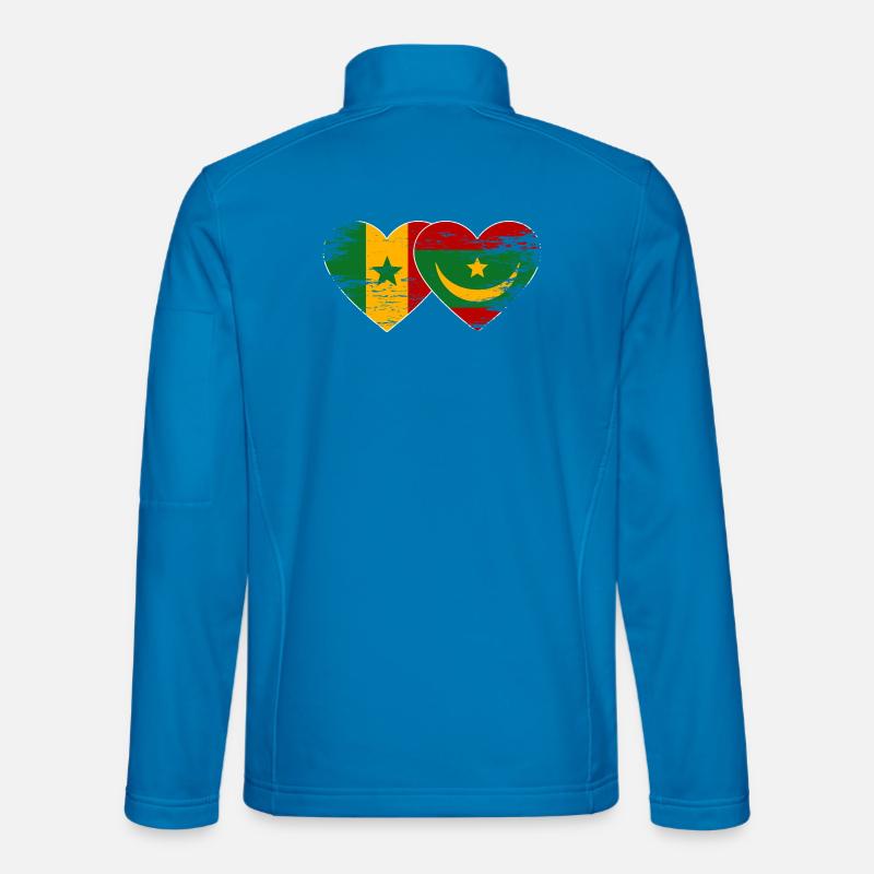Senegal_Mauretanien_Flagge_Herz_used - Unisex Softshelljacke - Lichtblau
