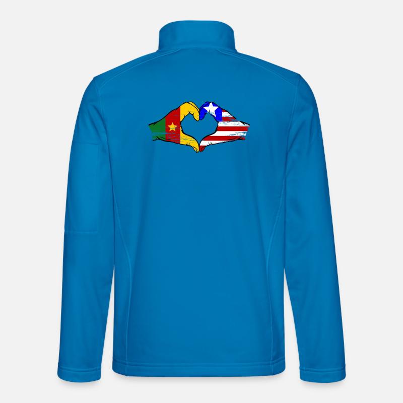 Cameroon Liberia Flag Heart used - Unisex Softshell Jacket - light blue