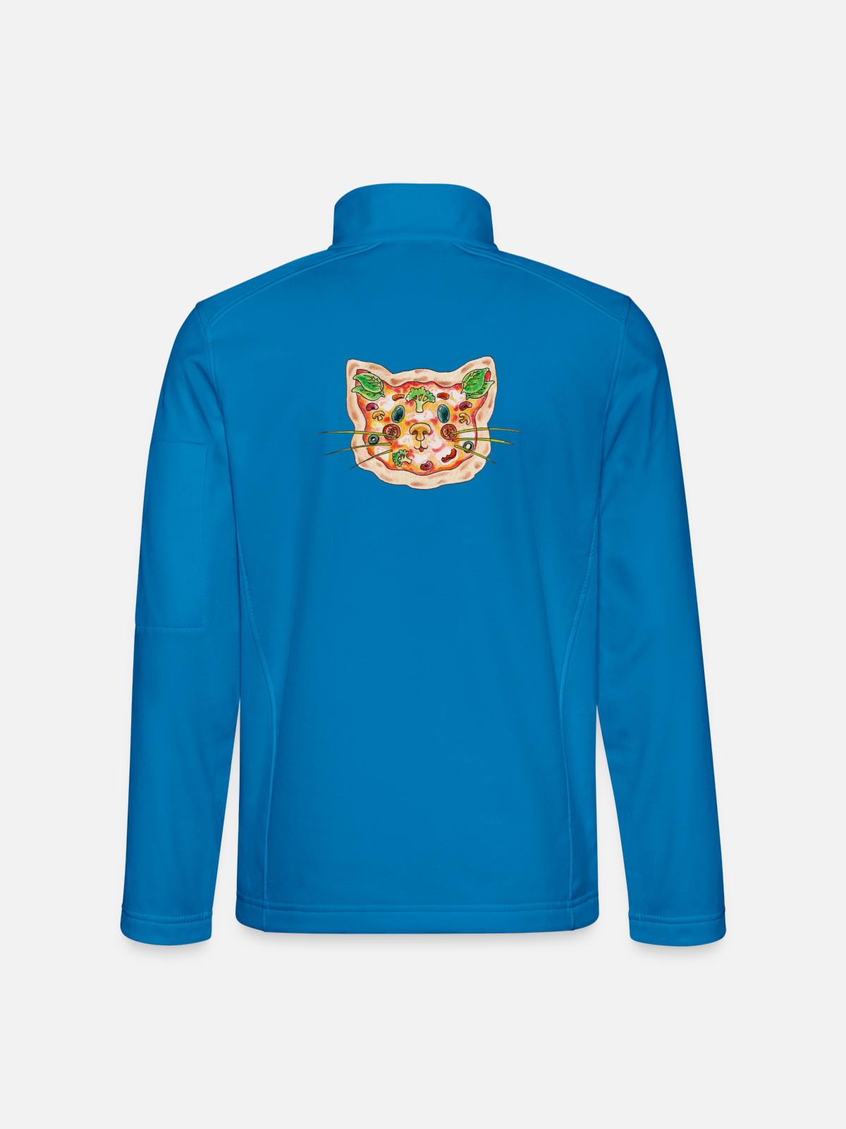 Pizza Katze - Unisex Softshelljacke - Lichtblau - Hinten