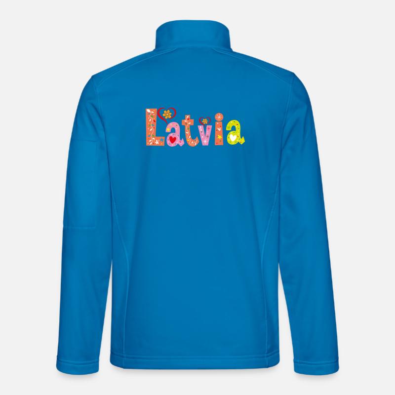 Personalized Latvia Name - Unisex Softshell Jacket - light blue