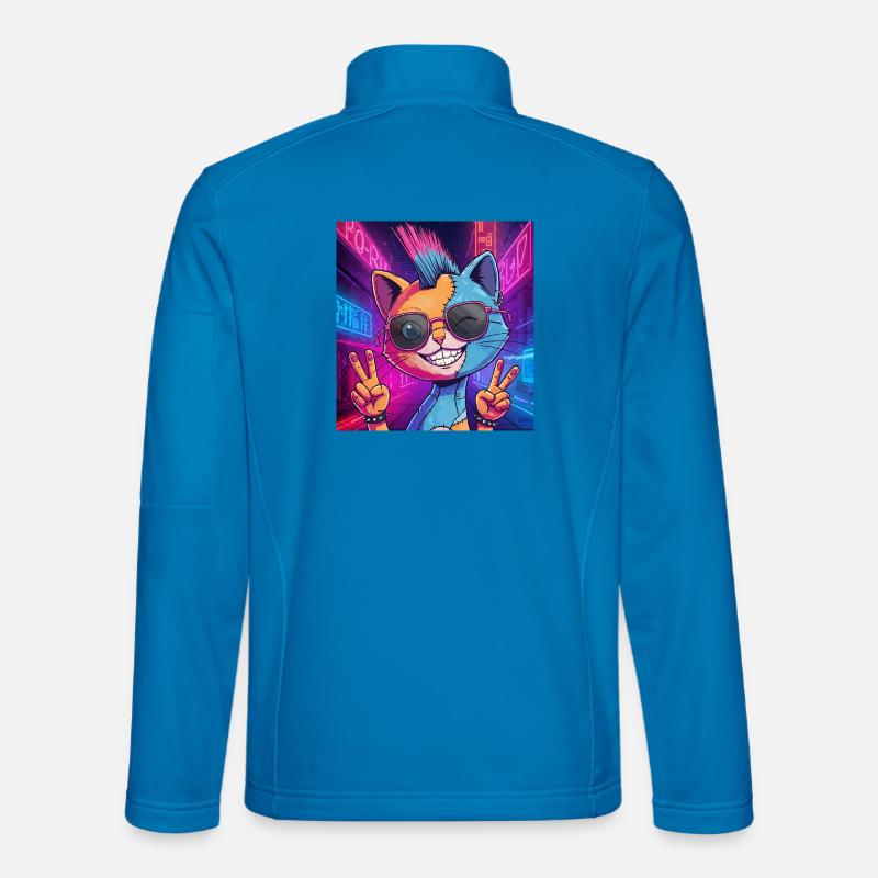 Frankensteen: Cyberpunk Kitty - Unisex Softshelljacke - Lichtblau