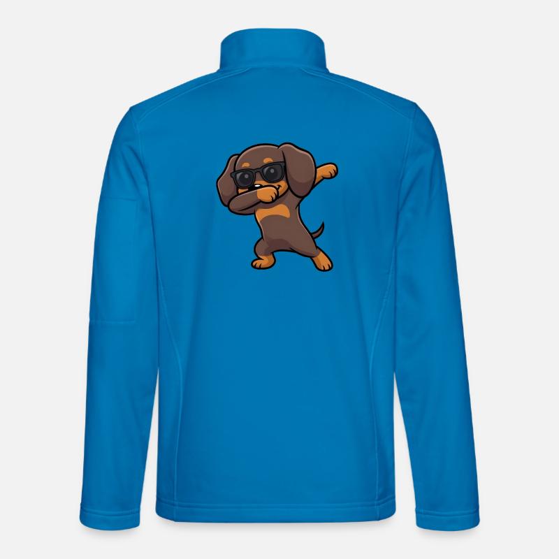 Dabbing Dackel aka Dachshund - Unisex Softshell Jacket - light blue
