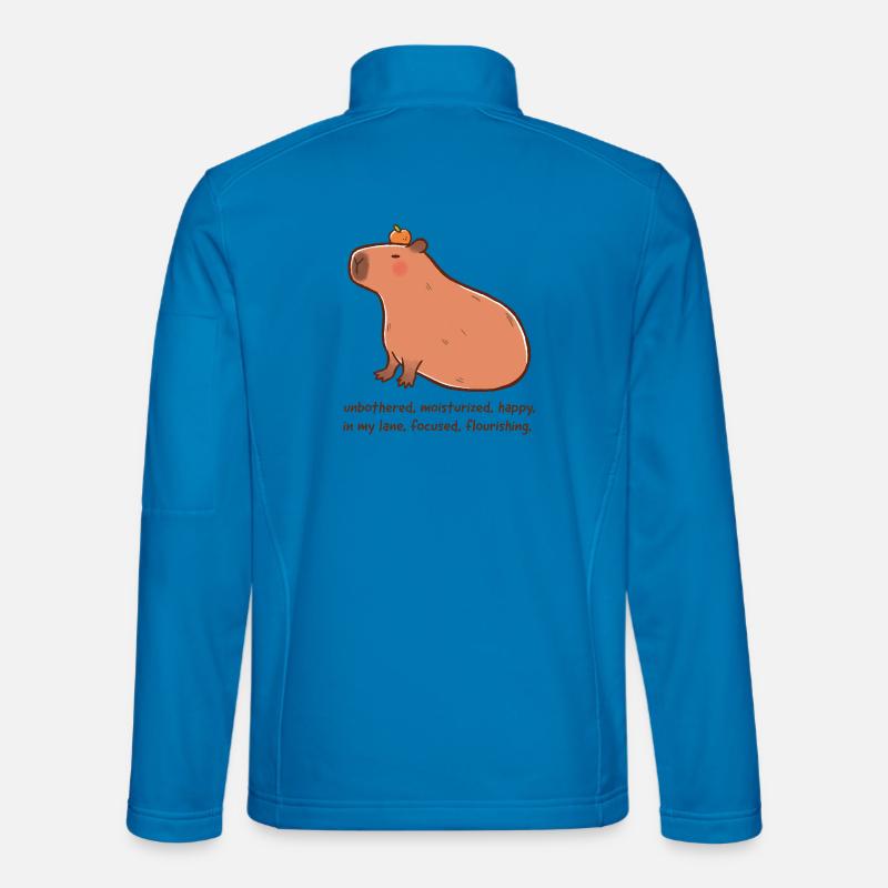 Entspanntes Capybara – Flourishing Mood - Unisex Softshelljacke - Lichtblau