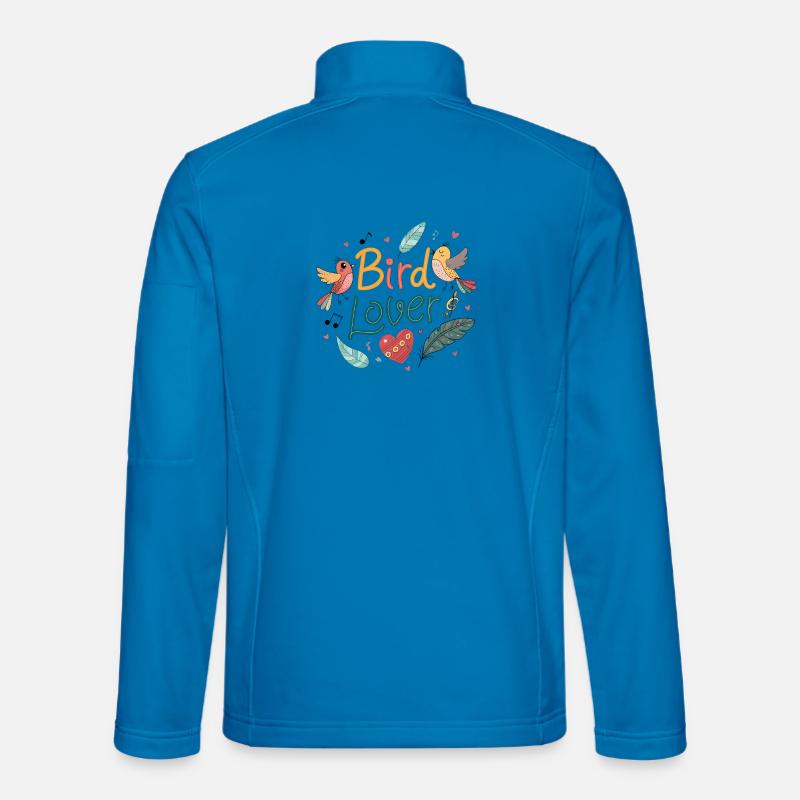Liebesvögel, buntes Design - Unisex Softshelljacke - Lichtblau
