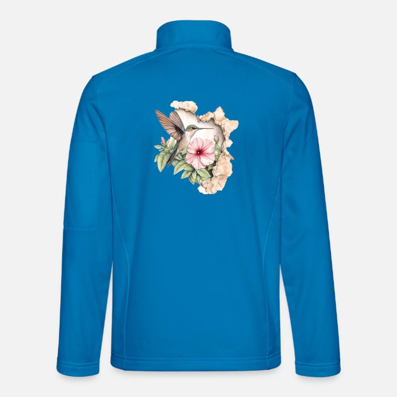 Colibri avec fleur Veste en tissu softshell Unisexe