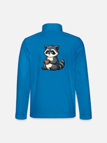 Waschbär Waschbären Waldtier lustiger Waschbär - Unisex Softshelljacke - Lichtblau