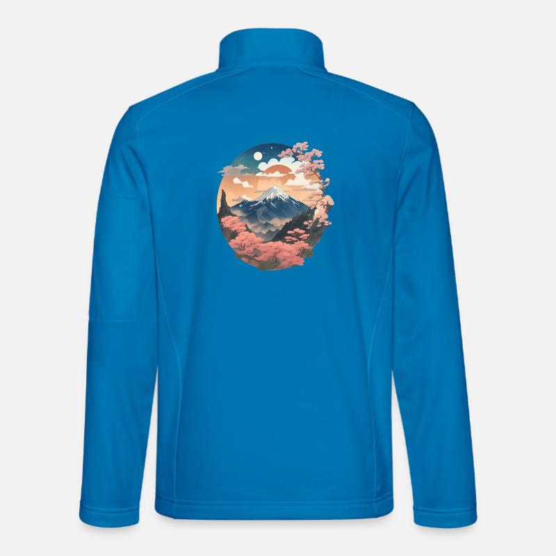 japanische Berglandschaft - Unisex Softshelljacke - Lichtblau