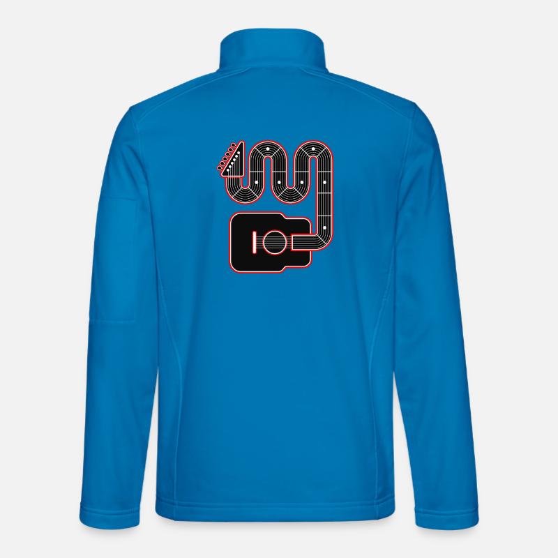 Neon Outline Abstract Guitar - Unisex Softshell Jacket - light blue