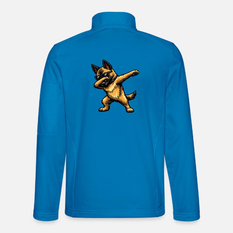 Dabbing Belgian Shepherd - Unisex Softshell Jacket - light blue