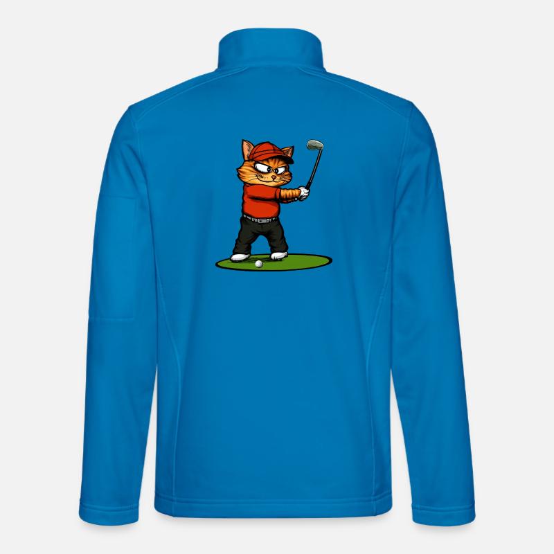 Cats Golf / Golfer Cat - Unisex Softshell Jacket - light blue