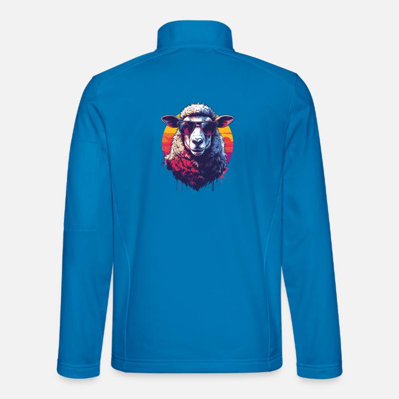 Cool retro sheep with glasses - Unisex Softshell Jacket - light blue