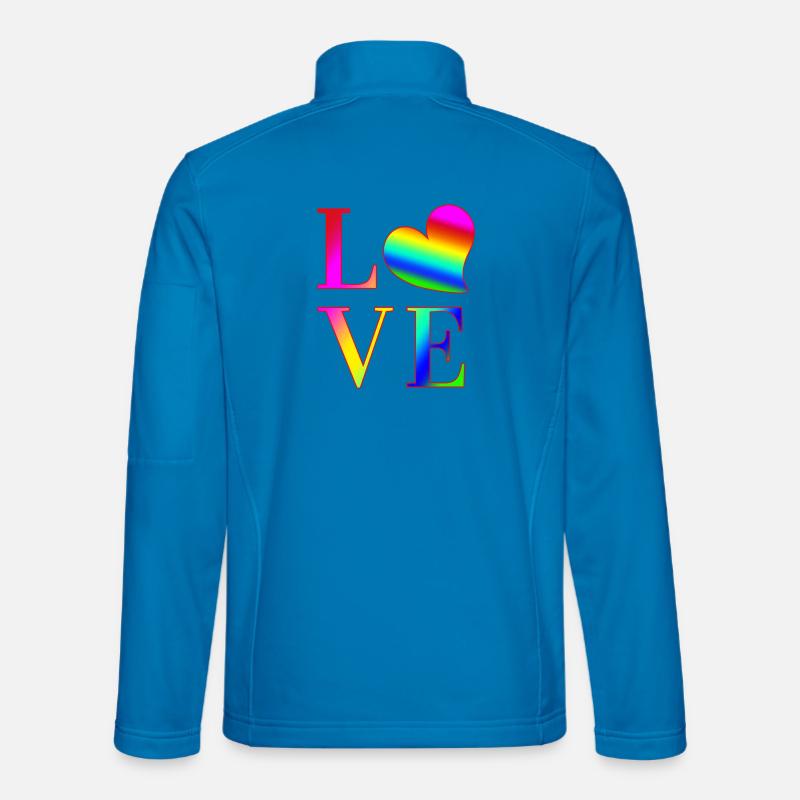 LIEBE BUNTE TYPOGRAFIE - Unisex Softshelljacke - Lichtblau