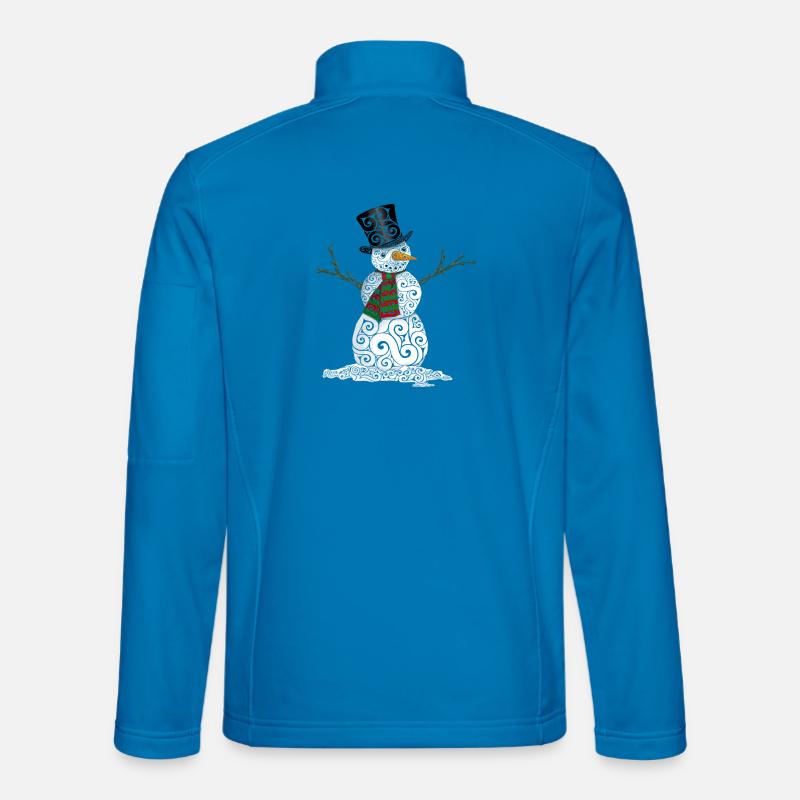 Happy Swirly Snowman - Unisex Softshell Jacket - light blue