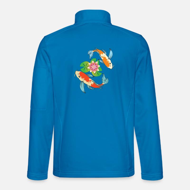 Koi et fleur de lotus Veste en tissu softshell Unisexe