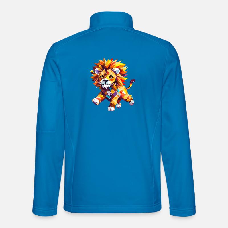 Geometrischer Löwe in Farbenpracht - Unisex Softshelljacke - Lichtblau