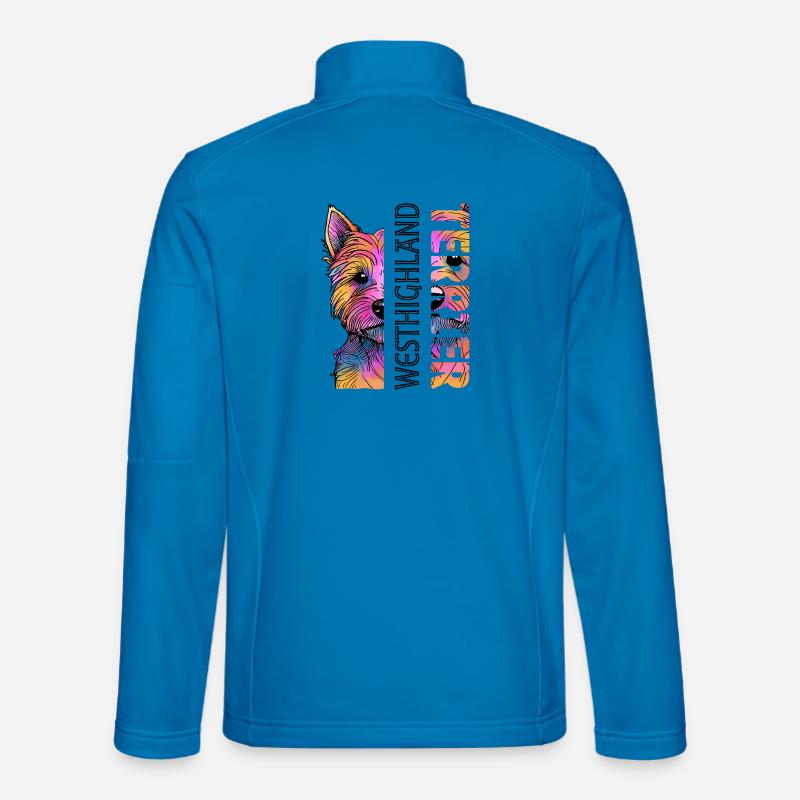 Bunter West Highland Terrier - Unisex Softshelljacke - Lichtblau