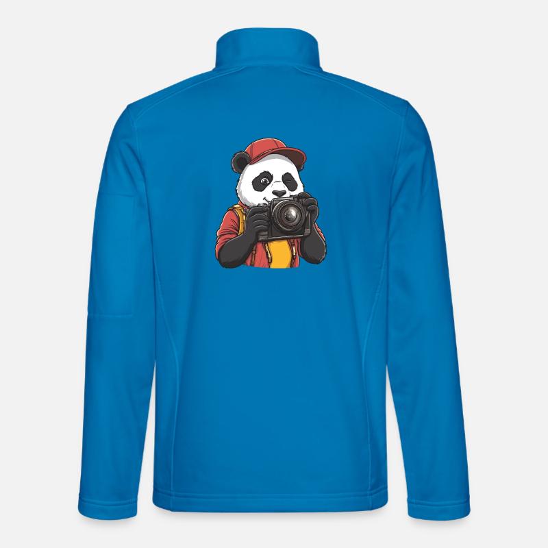 Funny Cool Panda Photographer with Camera Unisex Softshell Jacket
