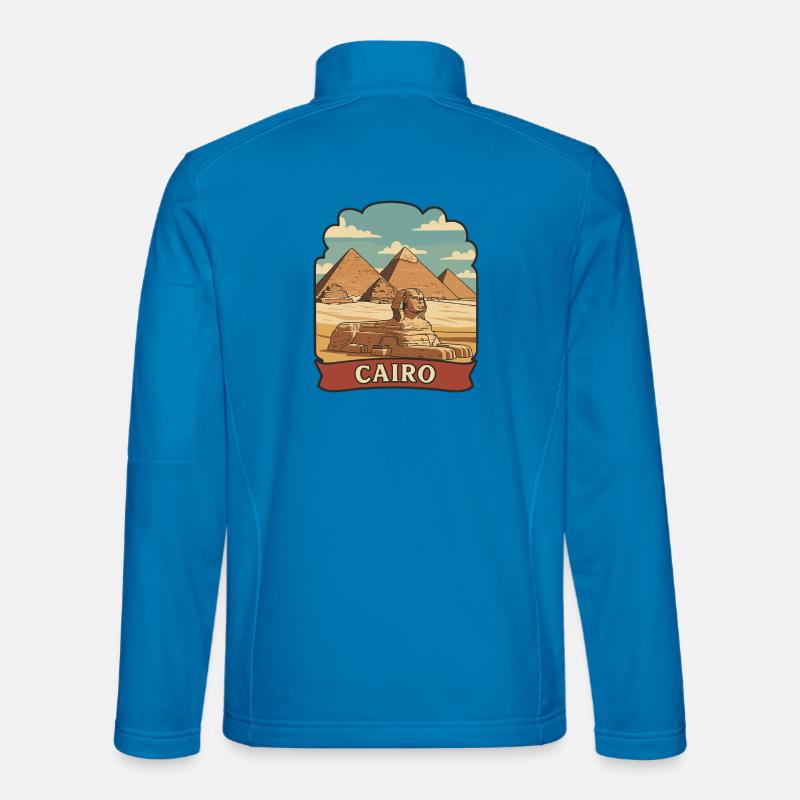 Cairo Egypt Pyramids Sphinx Retro Sticker Unisex Softshell Jacket